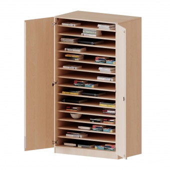 Bastelschrank, 5 OH, 2-türiger Schrank mit 15 Fächern, B/H/T 104,5x190x60cm 